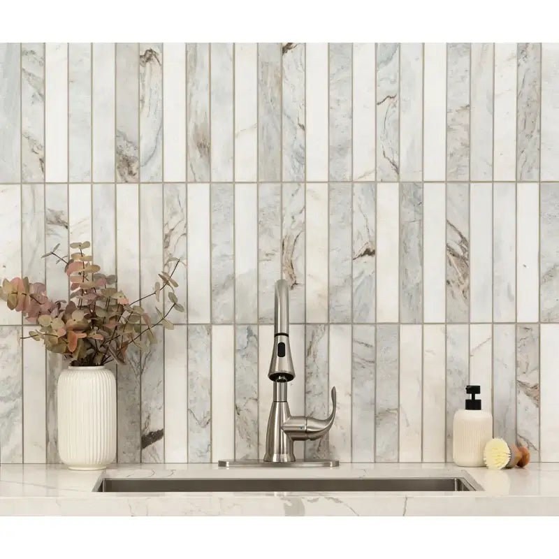 Arabescato Venato White 2X12 Stack Pattern Honed