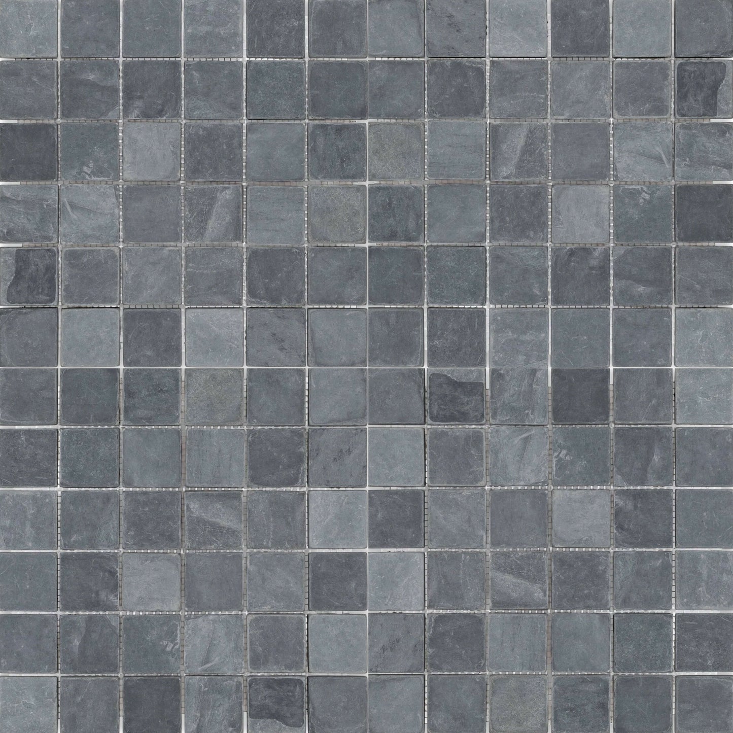 Indian Black Slate Square 2"x2" Tumbled Mosaic Tile
