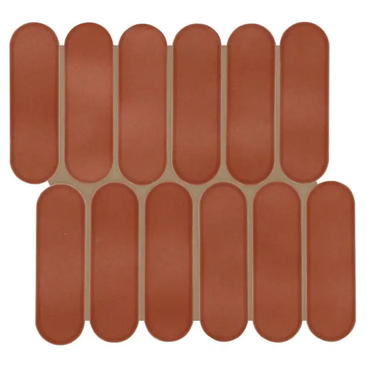 Terra Ellipse 12" X 12" Glossy Glass Mosaic Wall Tile