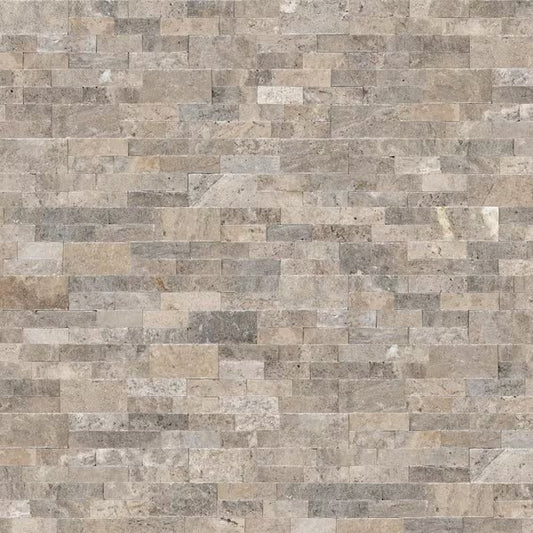 Trevi Gray Ledger Panel 6” x 24” Natural Travertine