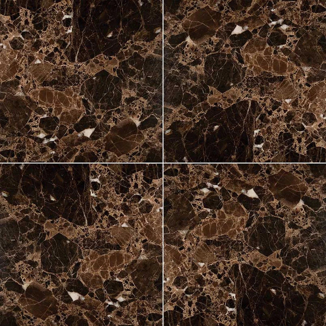 18x18 Iberian Emperador Dark Marble Floor & Wall Tile from Spain