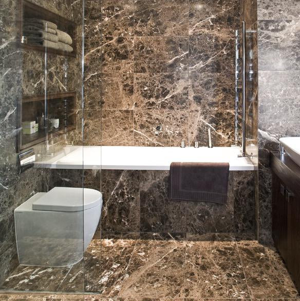 18x18 Iberian Emperador Dark Marble Floor & Wall Tile from Spain