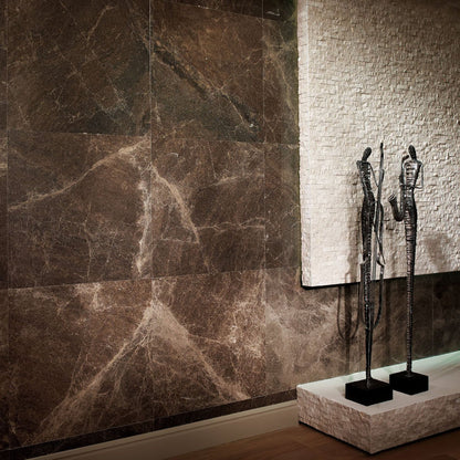 24x24 Iberian Emperador Dark Marble Floor & Wall Tile from Spain — product image 4