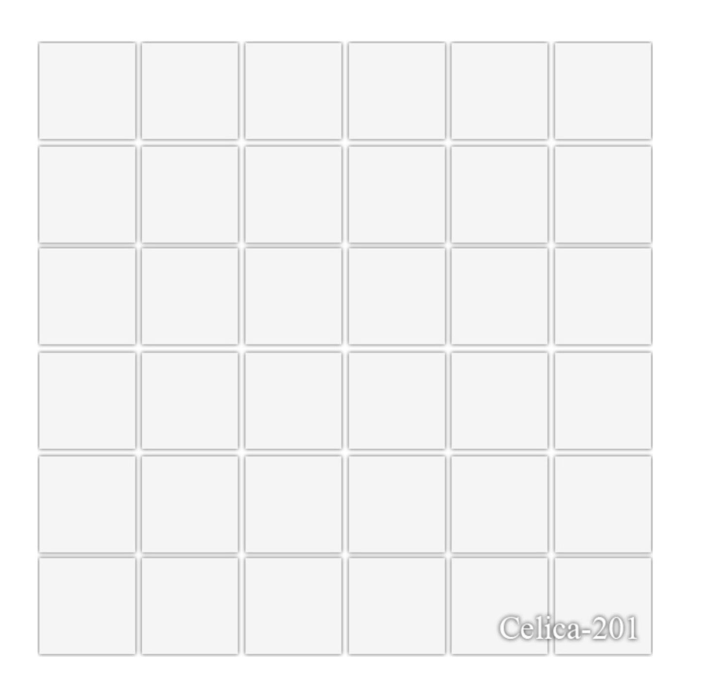 Fujiwa Celica Series Porcelain Tile White Glossy, 2" x 2" - Pool Tile