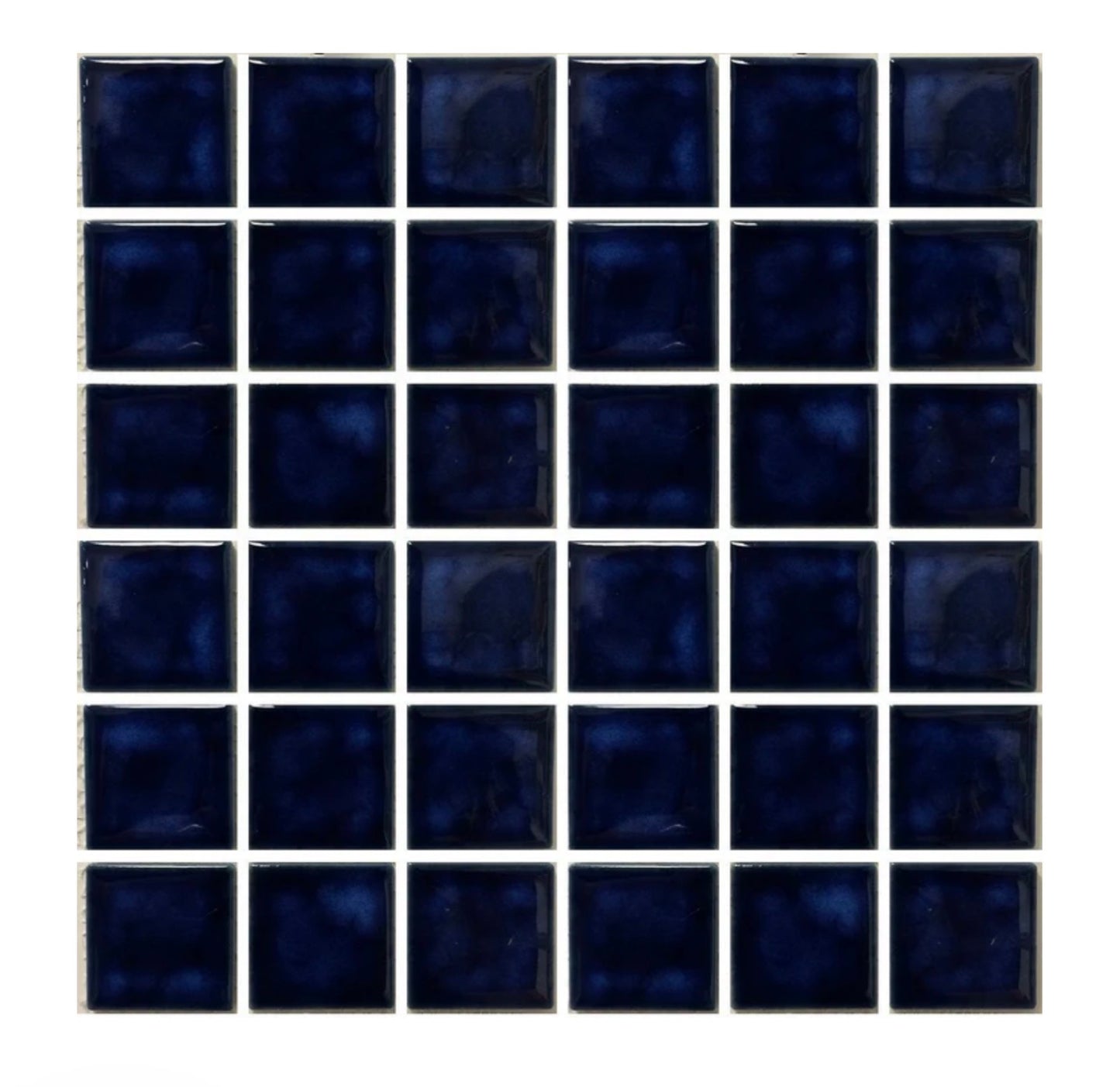 Fujiwa Celica Series Porcelain Tile Marble Blue, 2" x 2" - Pool Tile