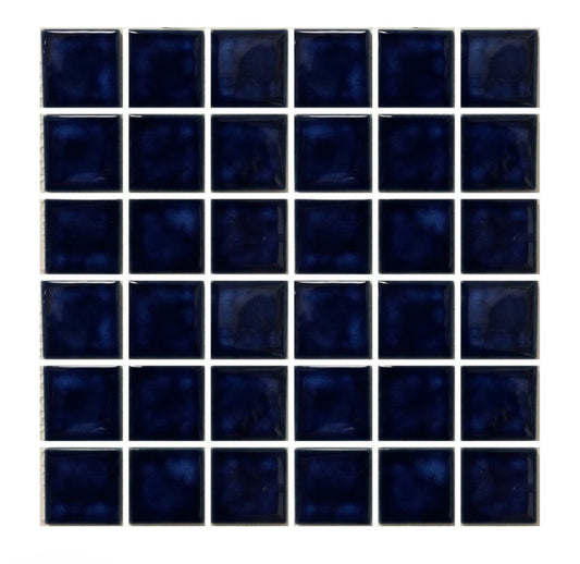 Fujiwa Celica Series Porcelain Tile Marble Blue, 2" x 2" - Pool Tile