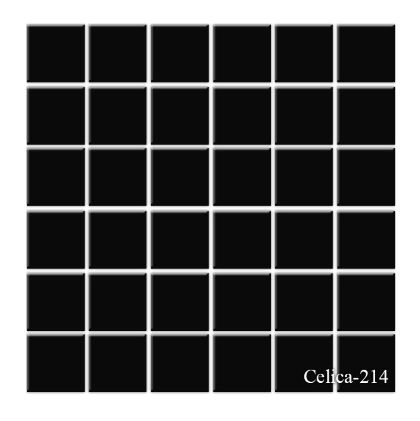 Fujiwa Black Glossy, 2" x 2" - Pool Tile