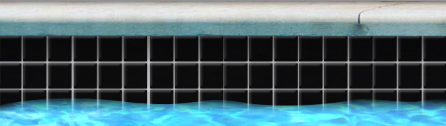 Fujiwa Black Glossy, 2" x 2" - Pool Tile