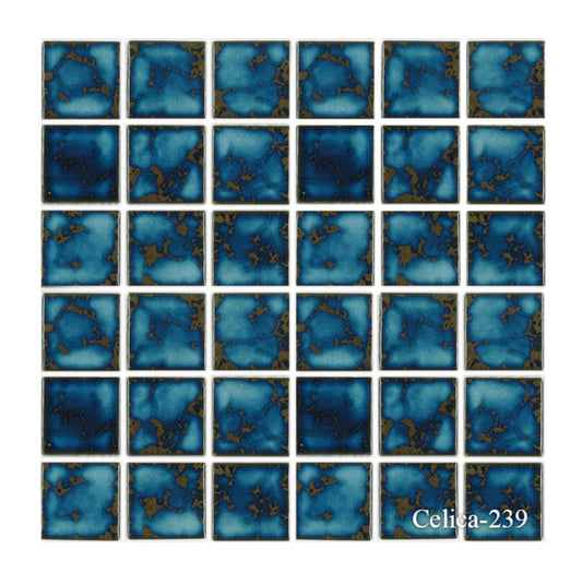 Fujiwa Terra Blue, 2" x 2" - Pool Tile Porcelain Tile