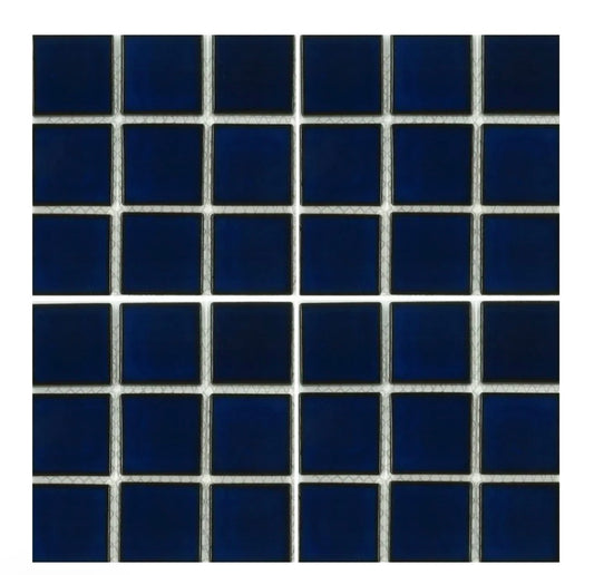 Fujiwa Celica Series Porcelain Tile Royal Blue, 2" x 2" - Pool Tile