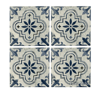 Fujiwa Flora-Beliz 6" x 6" Glossy Porcelain Pool Tile — product image 2