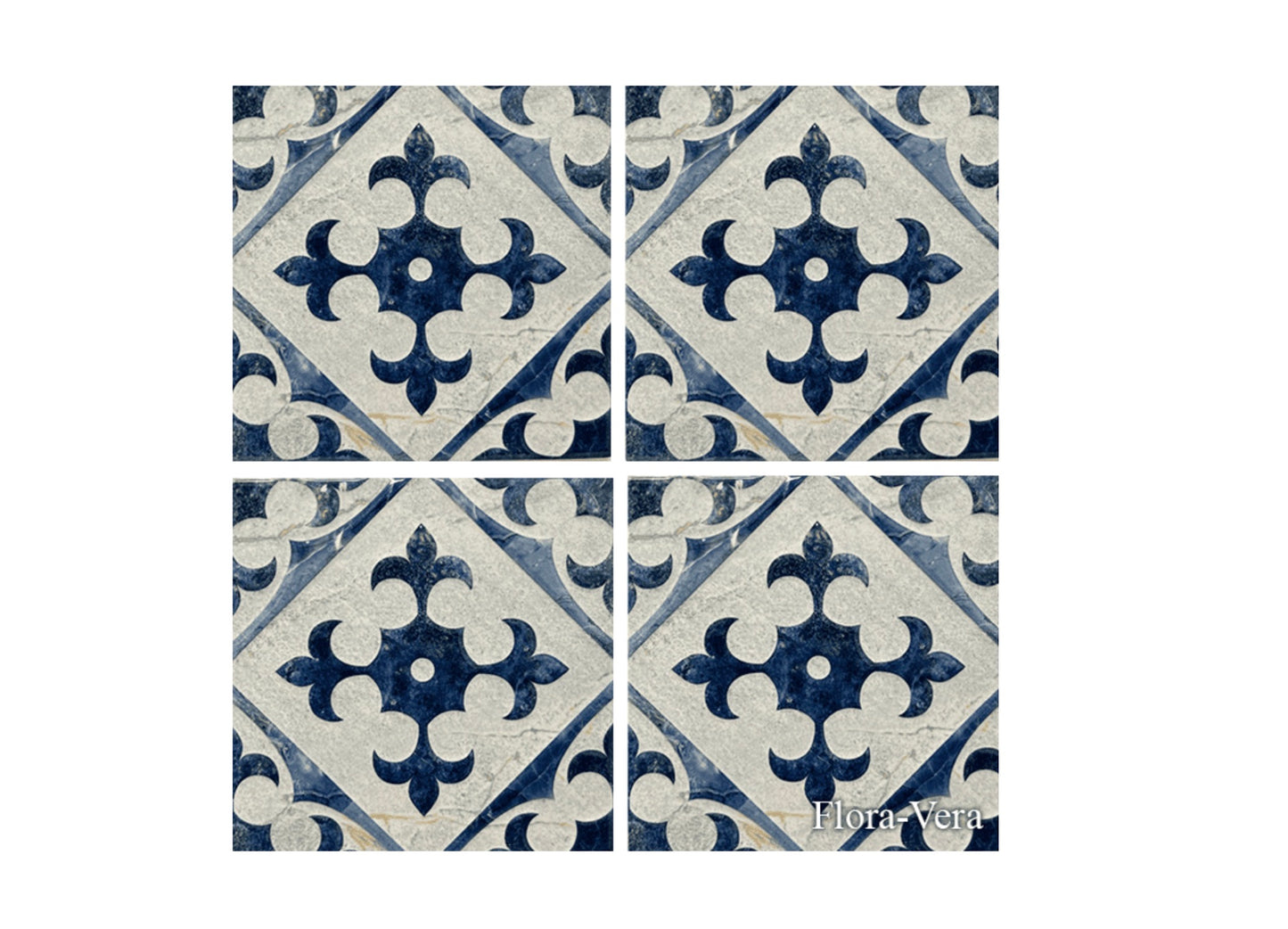 6x6 Fujiwa Flora Vera Porcelain Tile, Flora Series