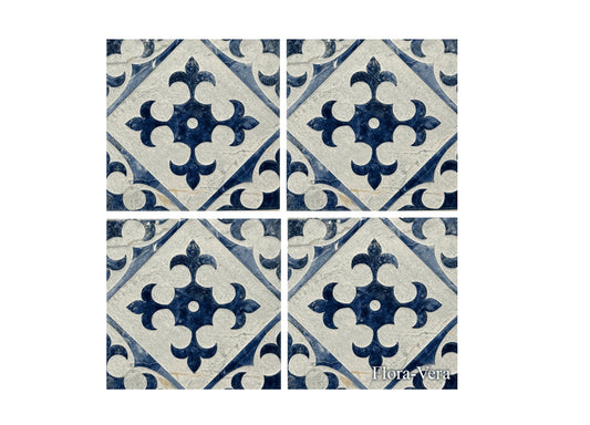 6x6 Fujiwa Flora Vera Porcelain Tile, Flora Series