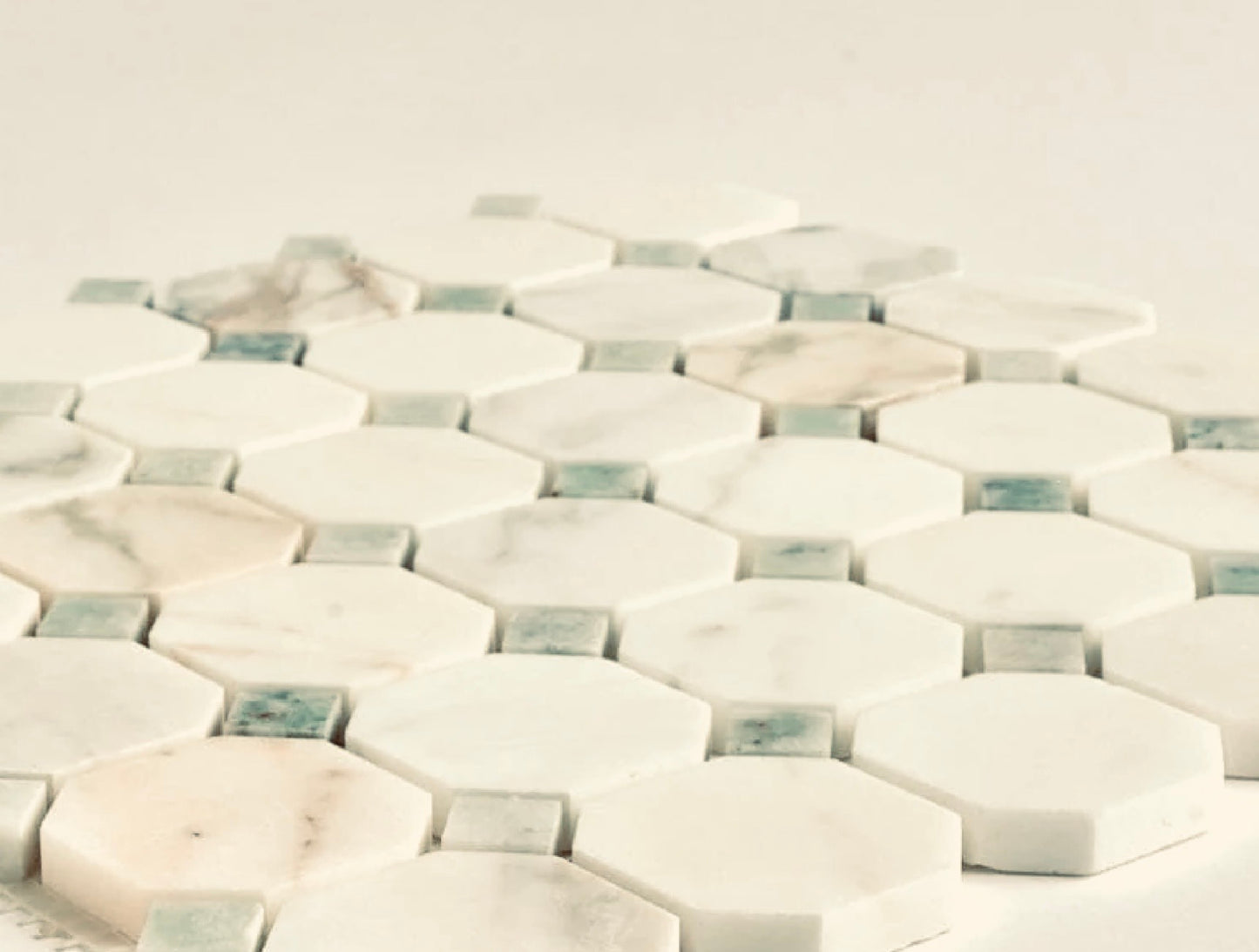 Calacatta Green Octagon CalaVerde Mosaic Tile