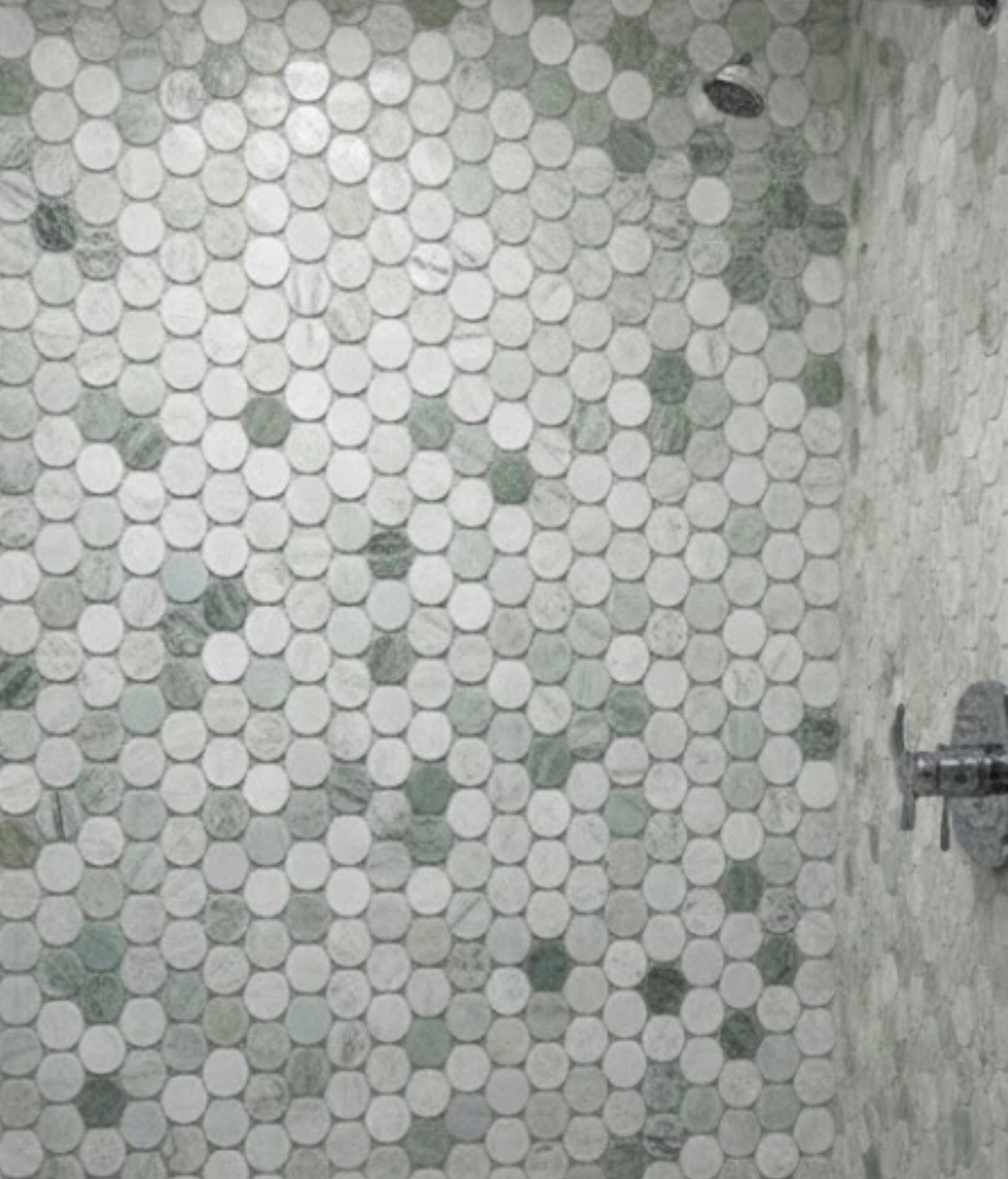 2” Penny Marble Large Calaverde Calacatta Green 11.75 x 12