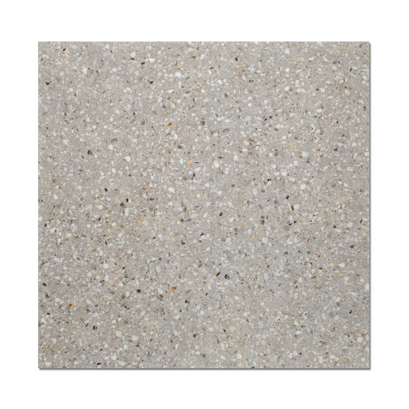 Mystere 24" x 24" Structured Terrazzo Porcelain Tile in Light Grey, Made in USA