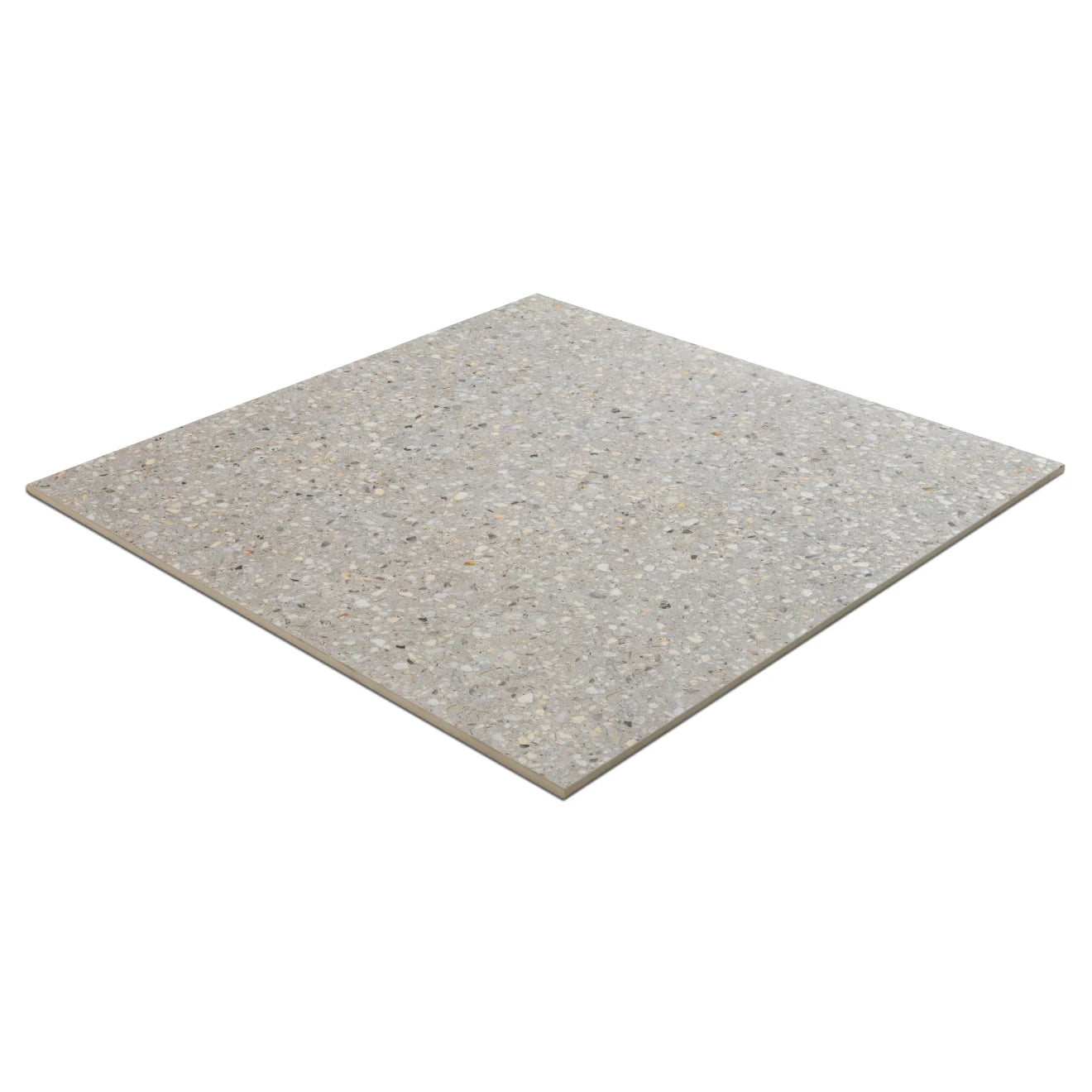 Mystere 24" x 24" Structured Terrazzo Porcelain Tile in Light Grey, Made in USA