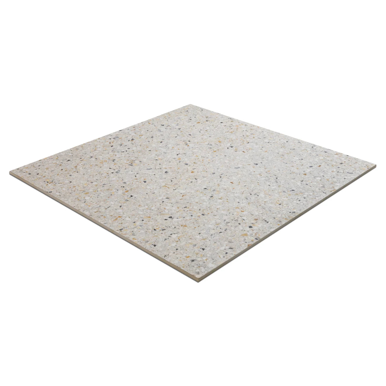 Mystere 24" x 24" Structured Terrazzo Porcelain Tile in Linen, Made in USA