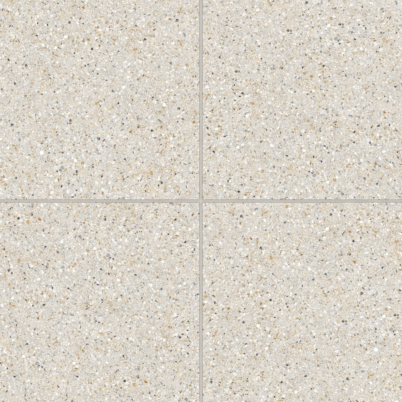Mystere 24" x 24" Structured Terrazzo Porcelain Tile in Linen, Made in USA