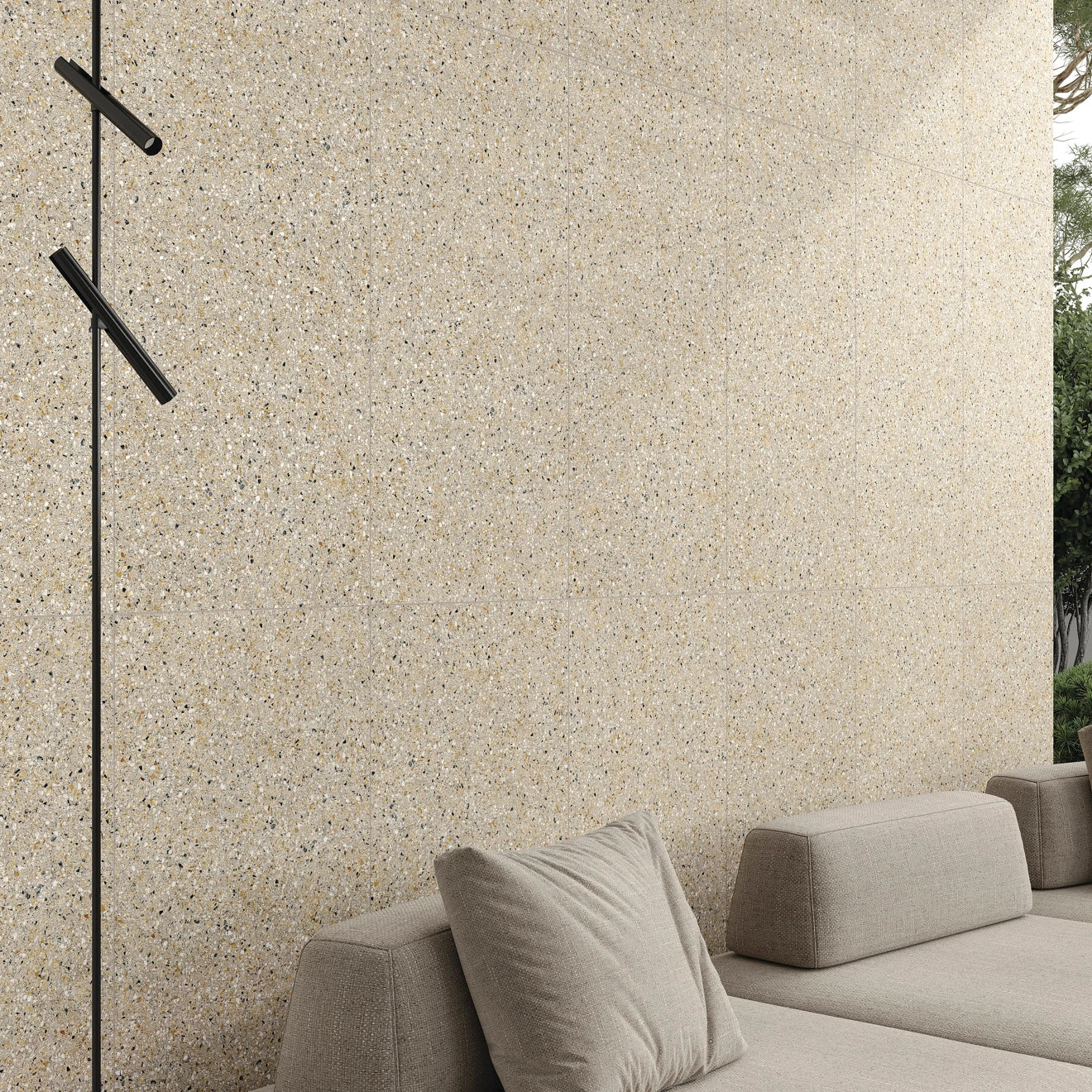 Mystere 24" x 24" Structured Porcelain Tile in Sand