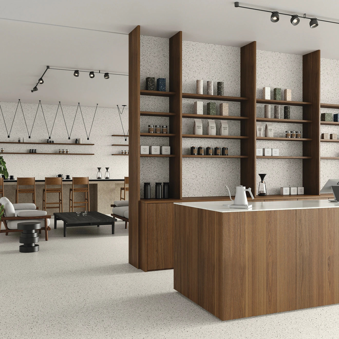 Mystere 24" x 24" Structured Porcelain Tile in White