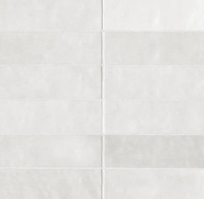 Cloe 2.5" x 8" Ceramic Tile in White Mosaics Bedrosians Tile   