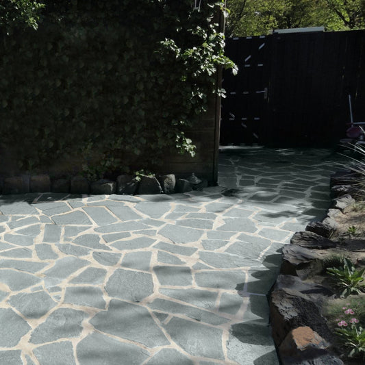 Indian Bluestone Slate Flagstone install