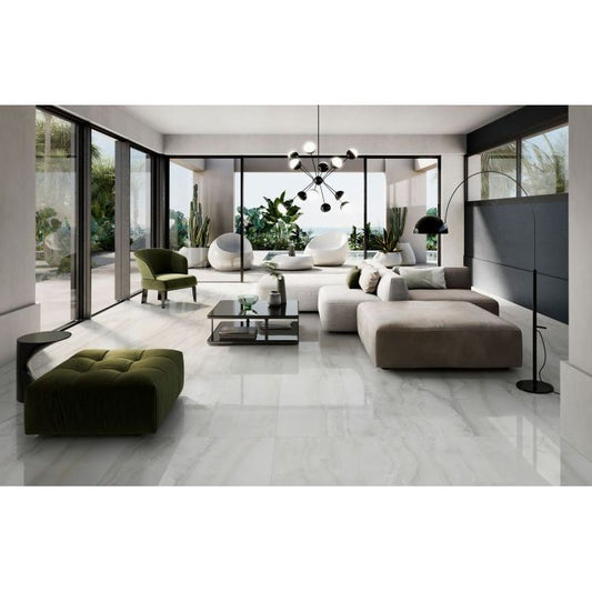 Akoya White Polished 24 x 48, SANT'AGOSTINO - Hey Tiles