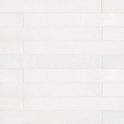 Allora 3" x 24" Matte Porcelain Tile in Solid White - Hey Tiles