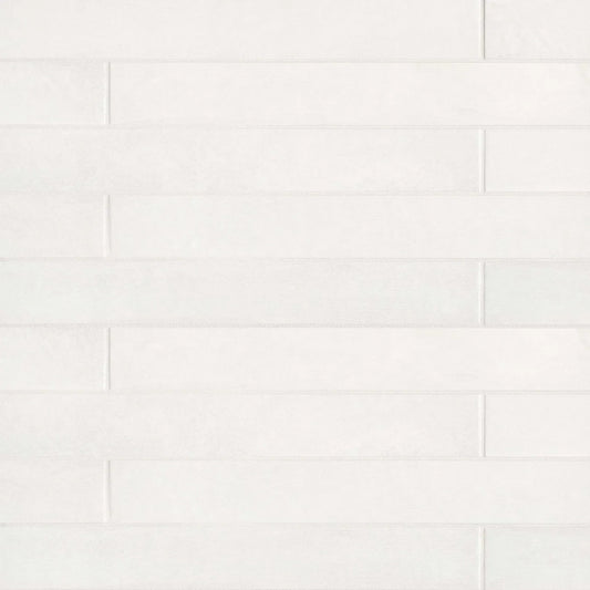 Allora 3" x 24" Matte Porcelain Tile in Solid White - Hey Tiles