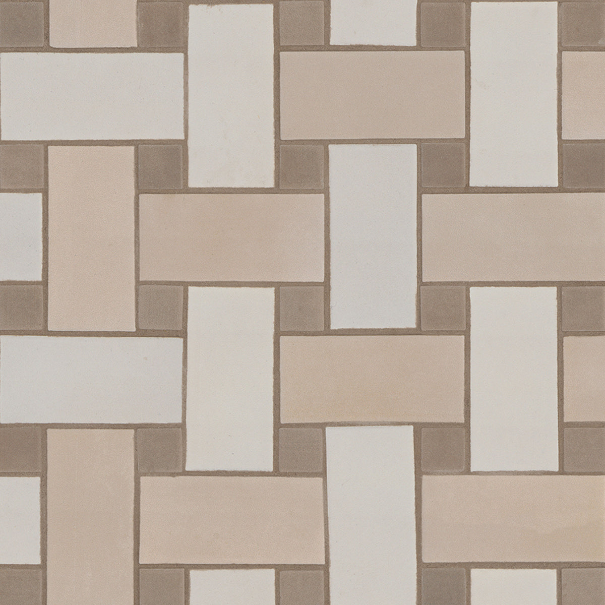 MSI Almond and Ivory Blend Basketweave Matte Porcelain Mosaic Tile