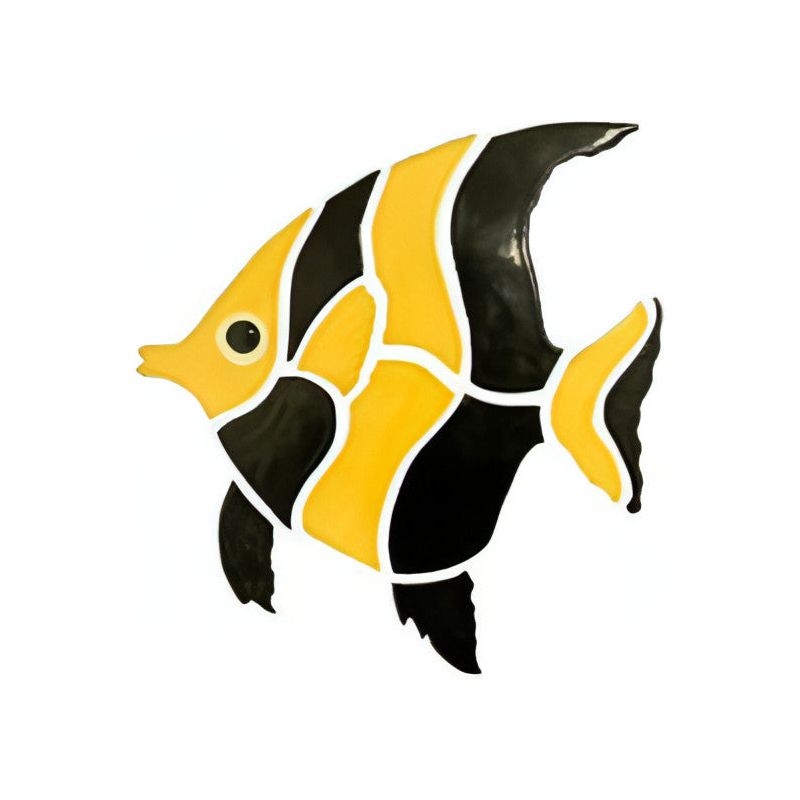 Angel Fish Pool Mosaic Glossy 8x8 - Hey Tiles