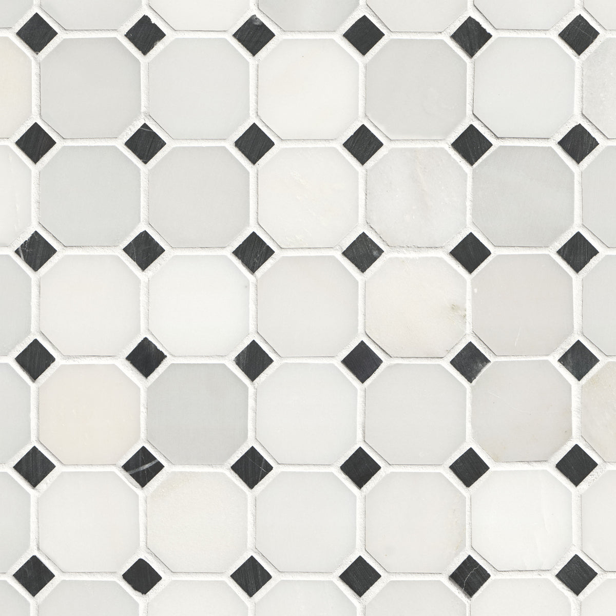 MSI Arabescato Carrara Octagon mosaic detail