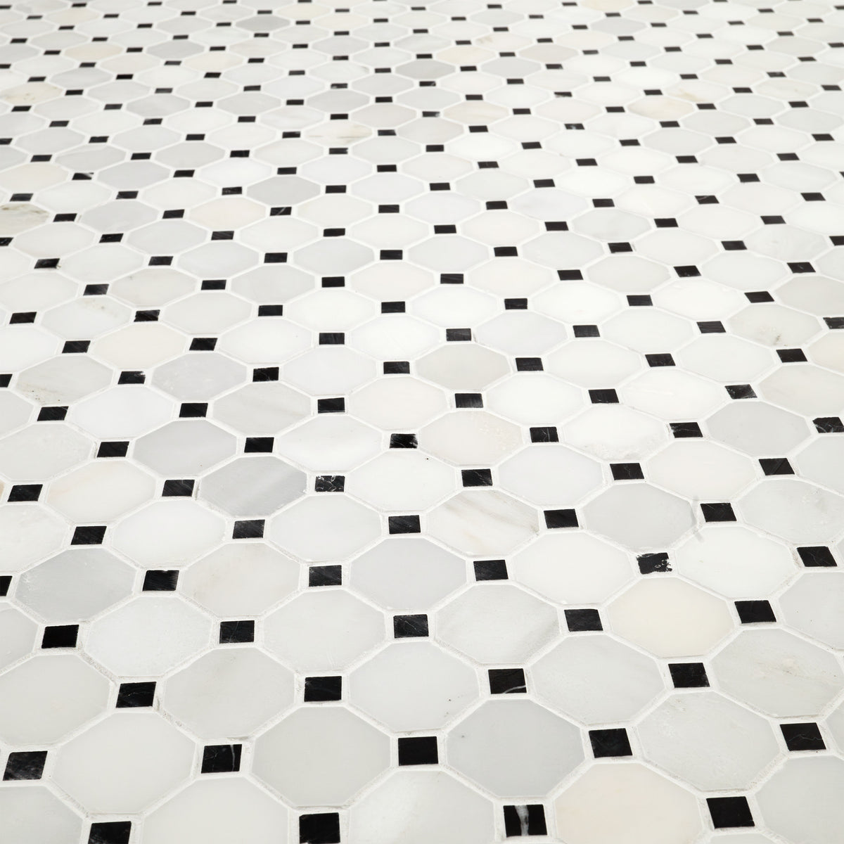 MSI Arabescato Carrara Octagon mosaic angle