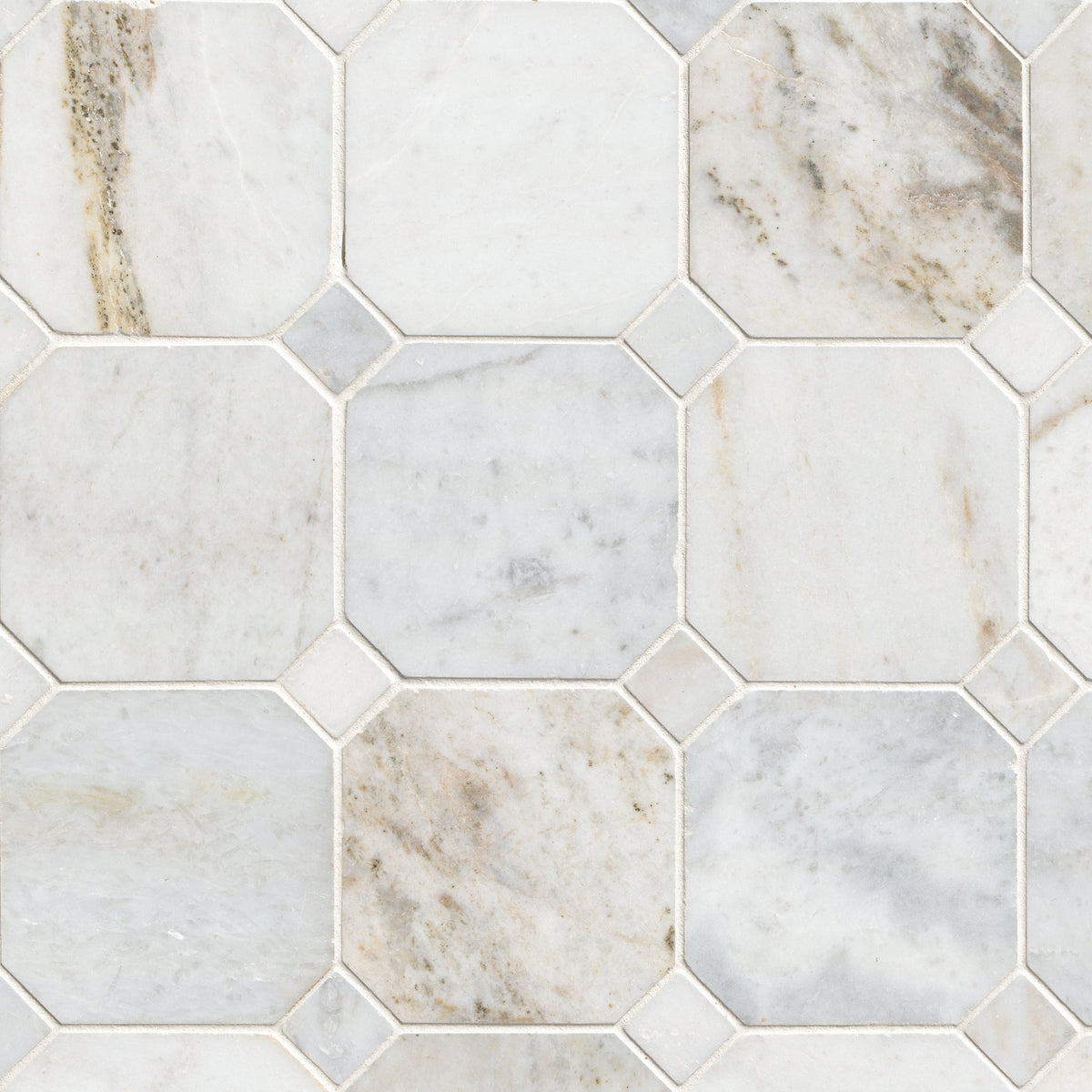 MSI Arabescato Venato 4 inch Octagon Honed marble mosaic