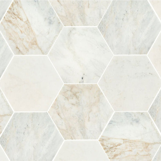 Arabescato Venato 8” Hexagon Honed - Hey Tiles