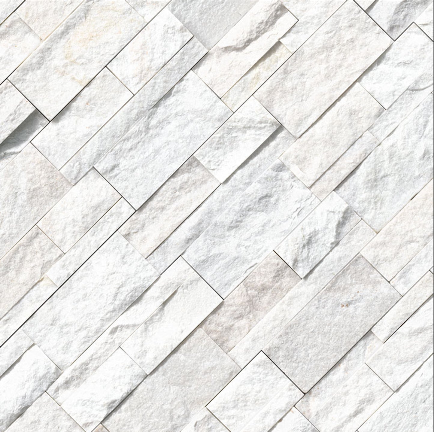 Arctic White XL 9x24 Stacked Stone Panel - Hey Tiles