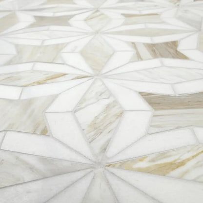 Athena Gold Estrella 10"x10" Polished Marble Mosaic Floor and Wall Tile - Hey Tiles