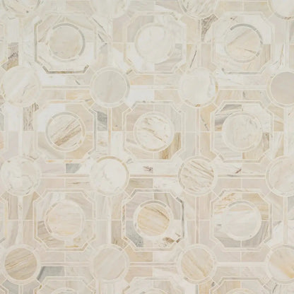 Athena Gold Regency 10" X 10" Polished Marble Mosaic Tile - Hey Tiles