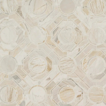 Athena Gold Regency 10" X 10" Polished Marble Mosaic Tile - Hey Tiles