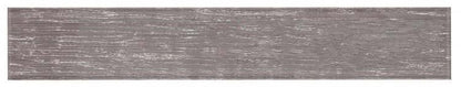 Aura Purple Rain 4x24 artistic glass tile in a textured graphic gray design.