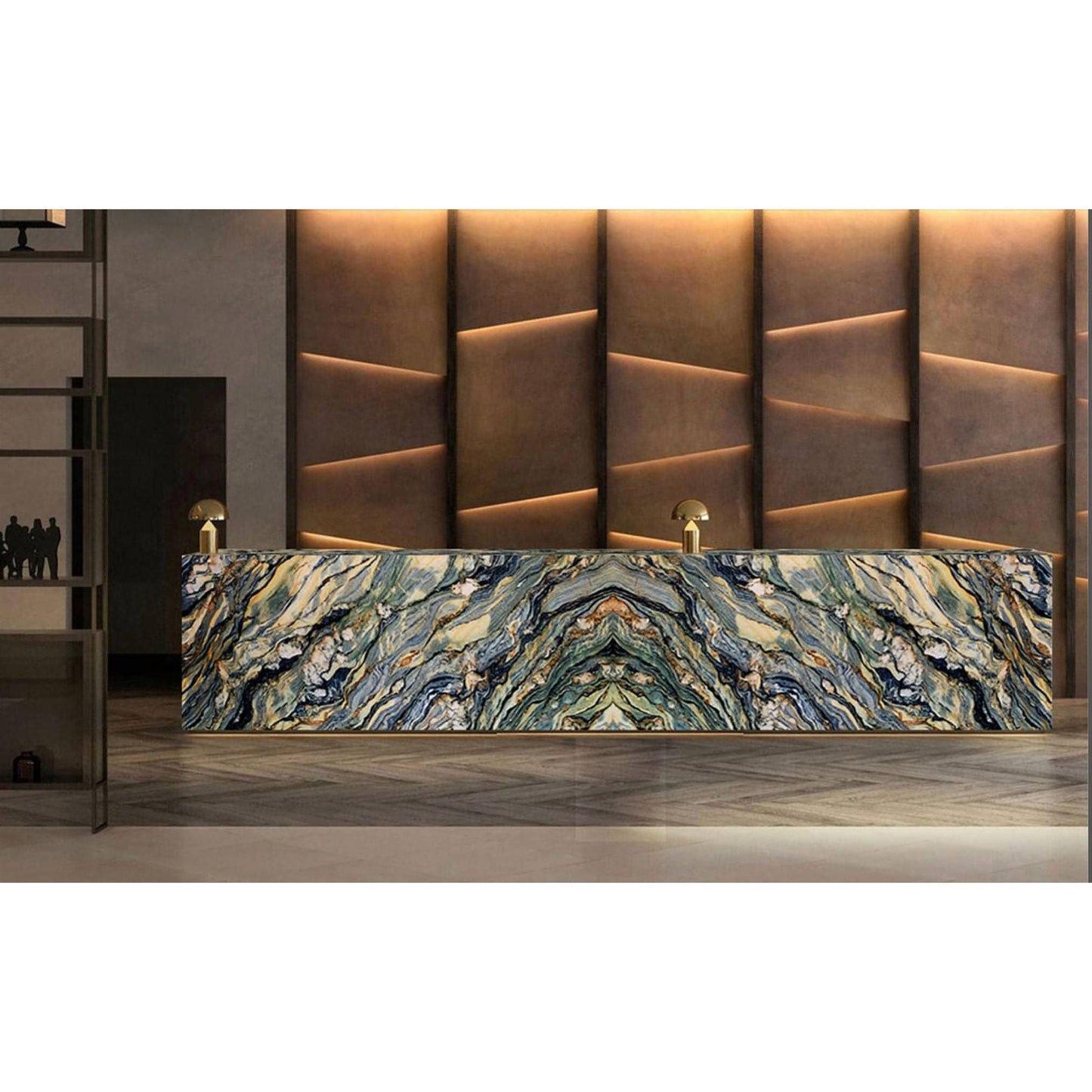 Azul Treasure Quartzite Countertop Slab Polished 2 CM, 127”x80” - Hey Tiles