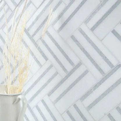 Azula Linea 8" x 13" Polished Marble Mosaic Floor and Wall Tile - Hey Tiles