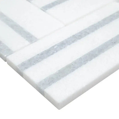 Azula Linea 8" x 13" Polished Marble Mosaic Floor and Wall Tile - Hey Tiles