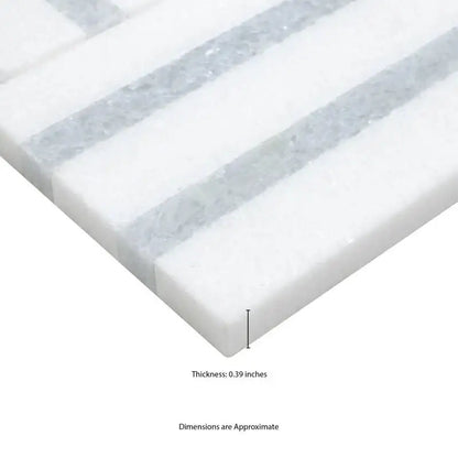 Azula Linea 8" x 13" Polished Marble Mosaic Floor and Wall Tile - Hey Tiles