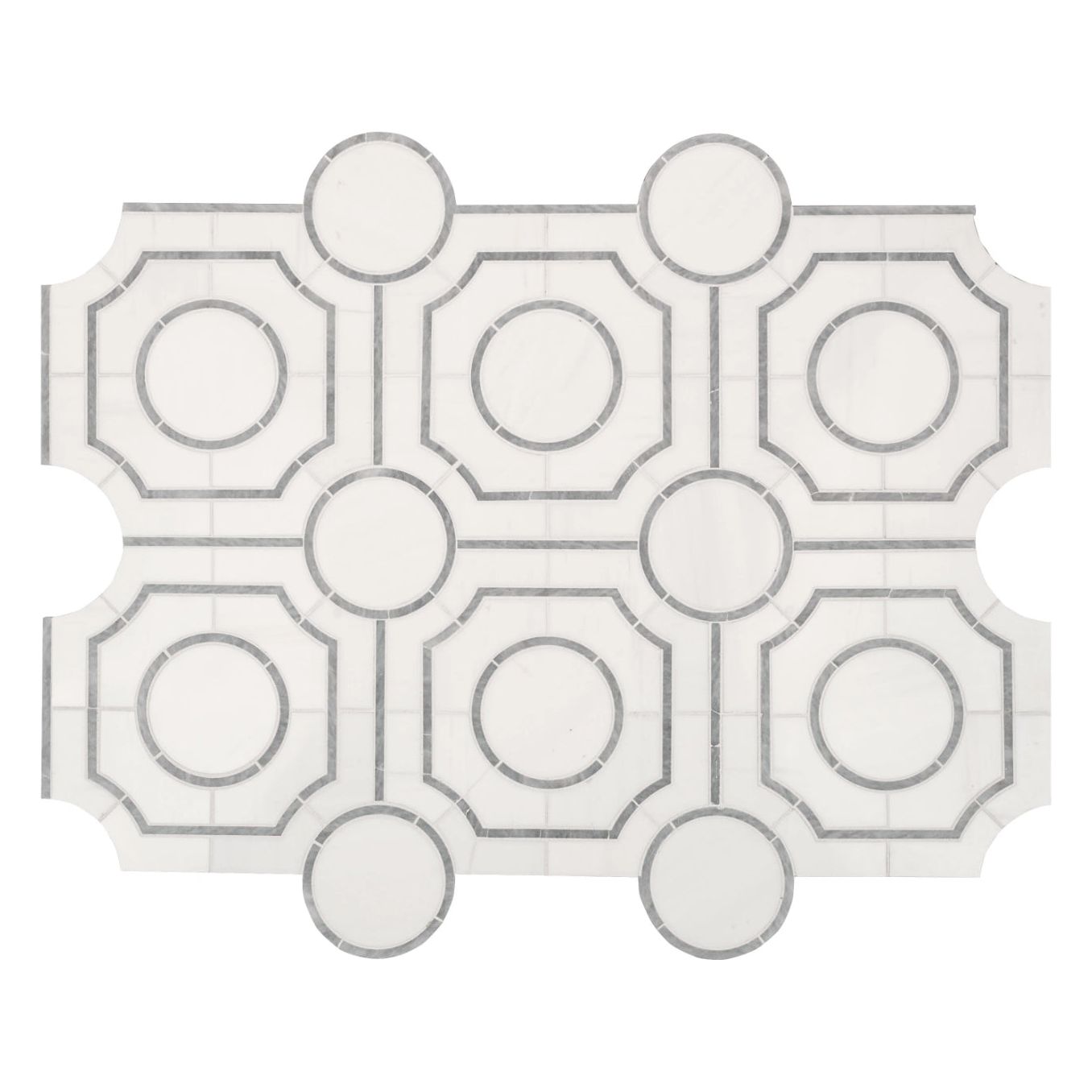 Bianco Dolomite 10"x10" Regency Polished Marble Mosaic Floor And Wall Tile - Hey Tiles