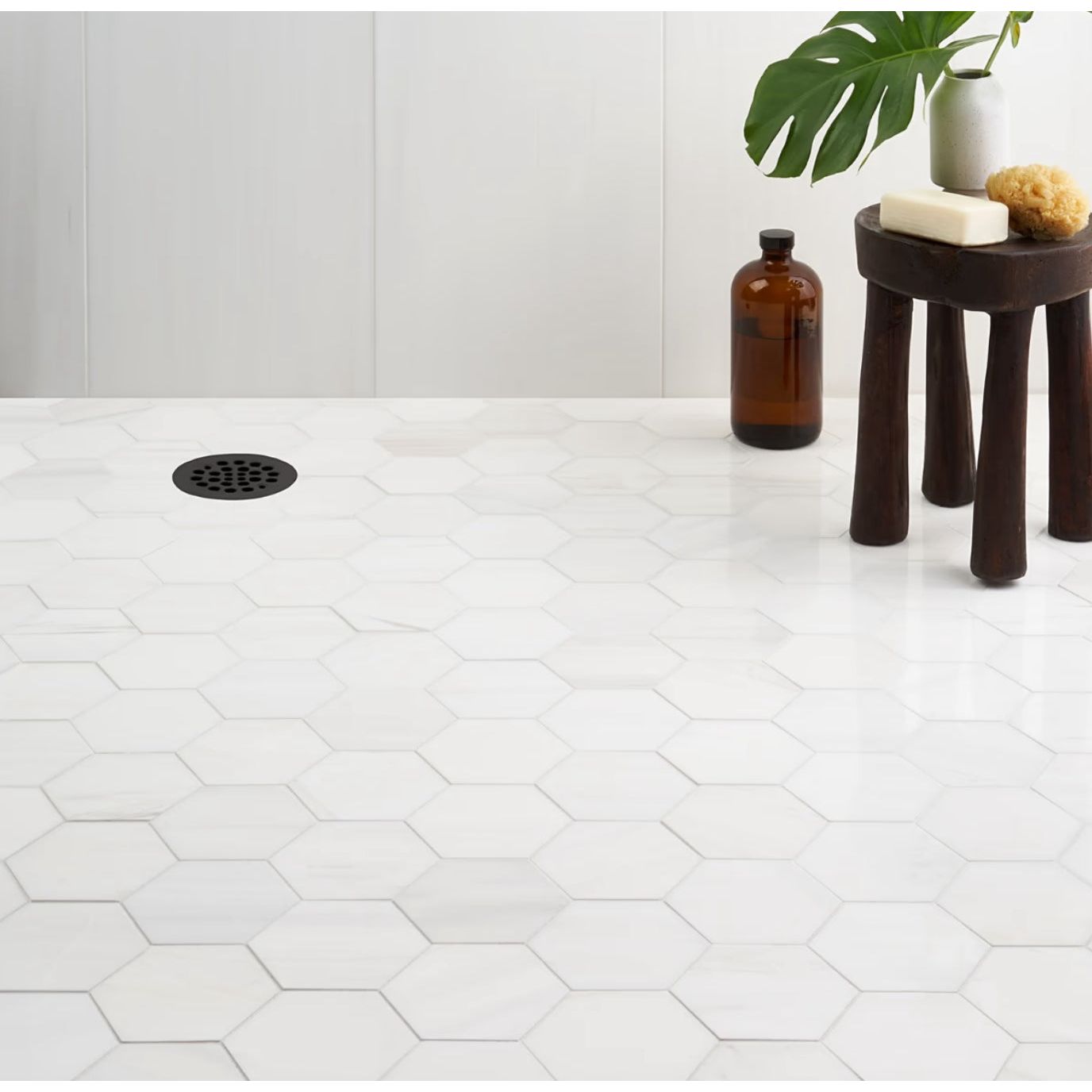 Bianco Dolomite 4" Hexagon Marble Mosaic - Hey Tiles