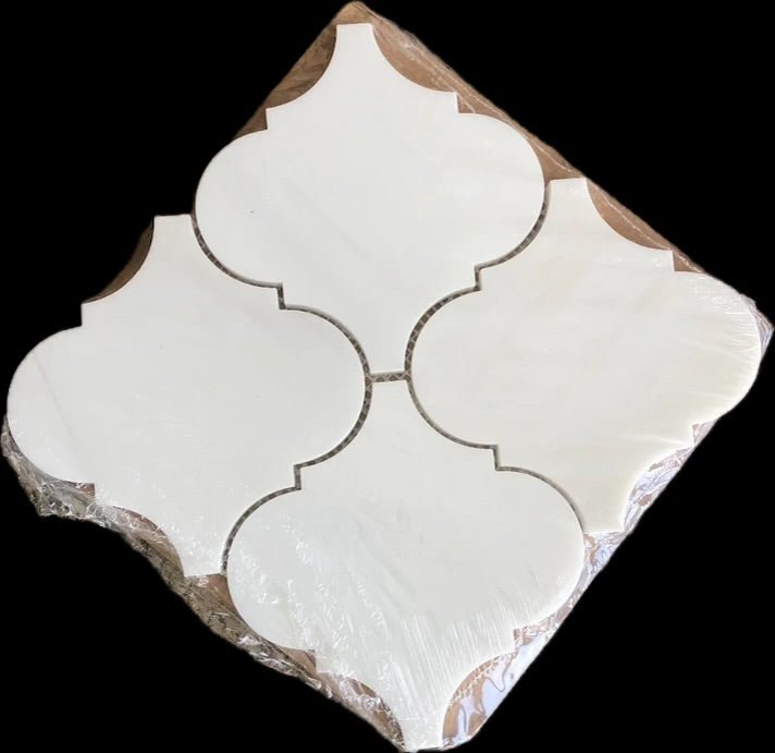 Bianco Dolomite "Lantern Mosaic 6’’ Moroccan Arabesque - Hey Tiles