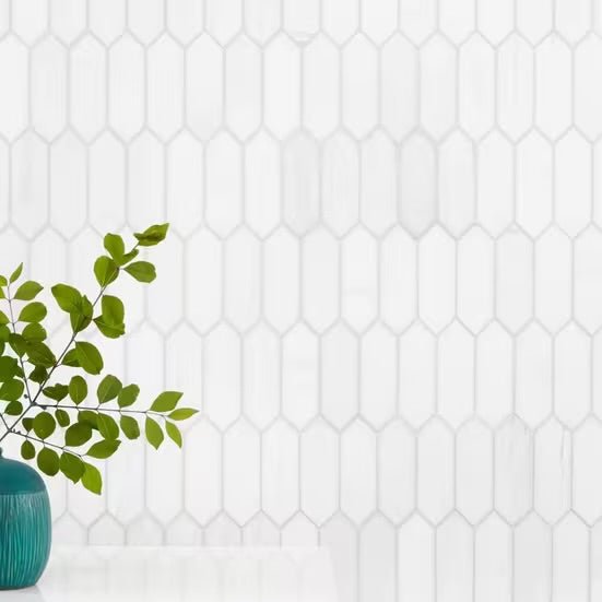 Bianco Dolomite Marble Picket Mosaic Tile - Hey Tiles