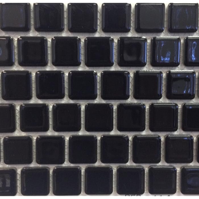 Black 1x1 Fujiwa Pool Tile Peb Series - Hey Tiles